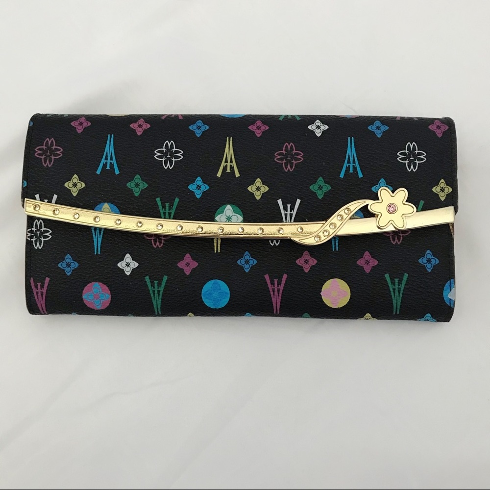 New luxe leather black wallet